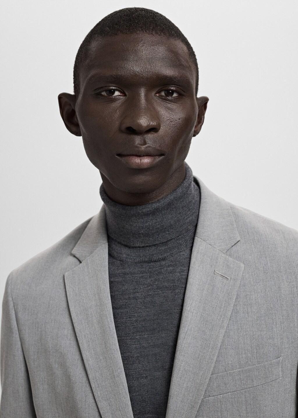 Grey Super Slim-Fit Suit Jacket In Stretch Fabric, Grey, large image number 4