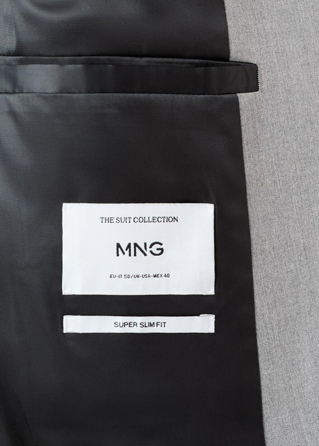 Grey Super Slim-Fit Suit Jacket In Stretch Fabric, Grey, large image number 5