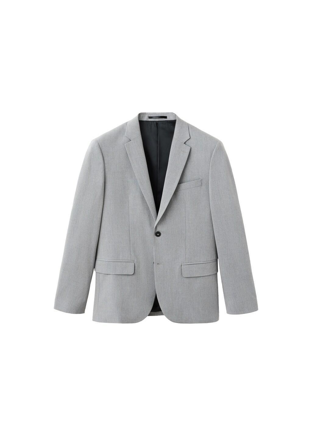 Grey Super Slim-Fit Suit Jacket In Stretch Fabric, Grey, large image number 6