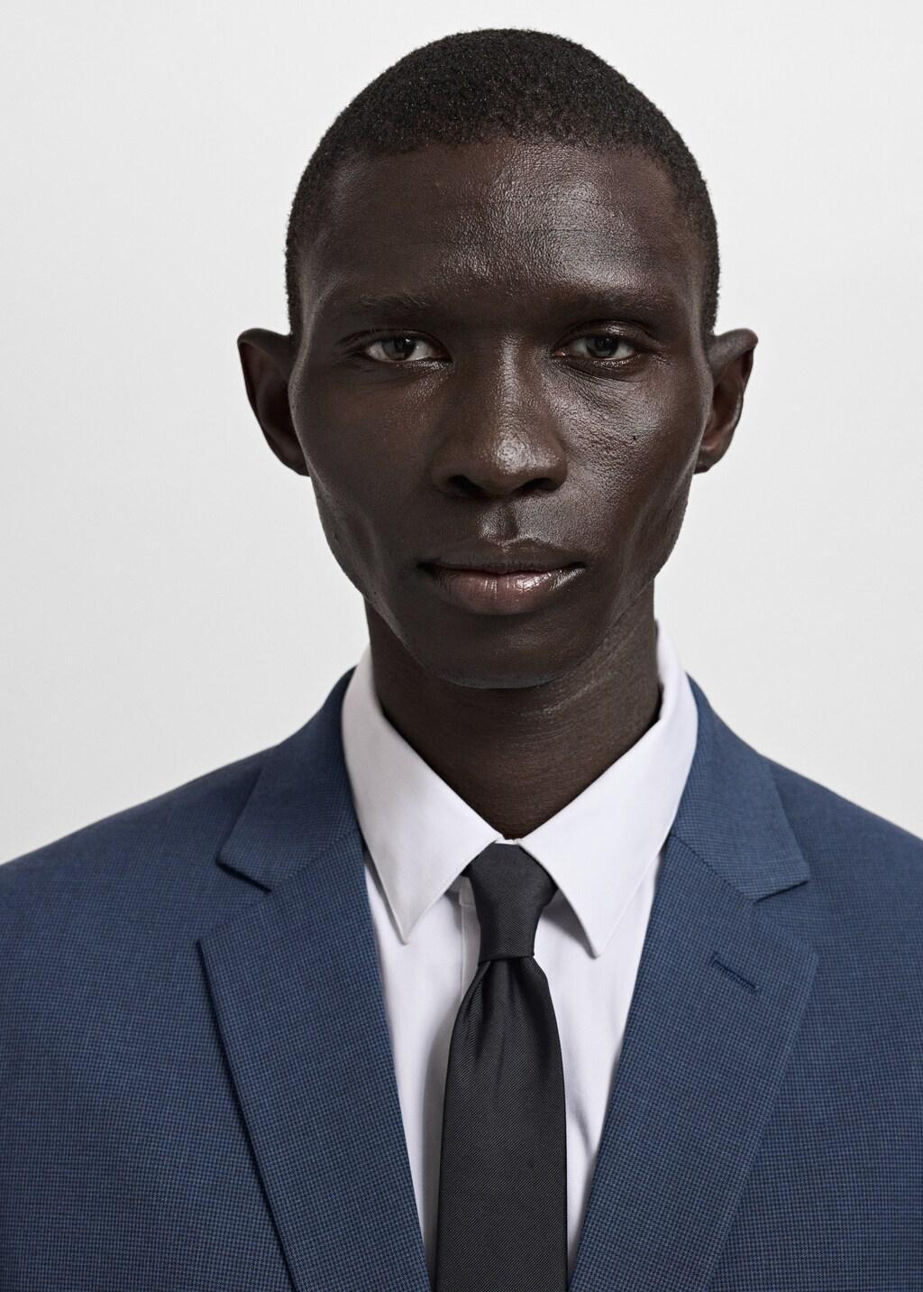 Blue Super Slim-Fit Suit Jacket In Stretch Fabric, Medium Blue, large image number 4