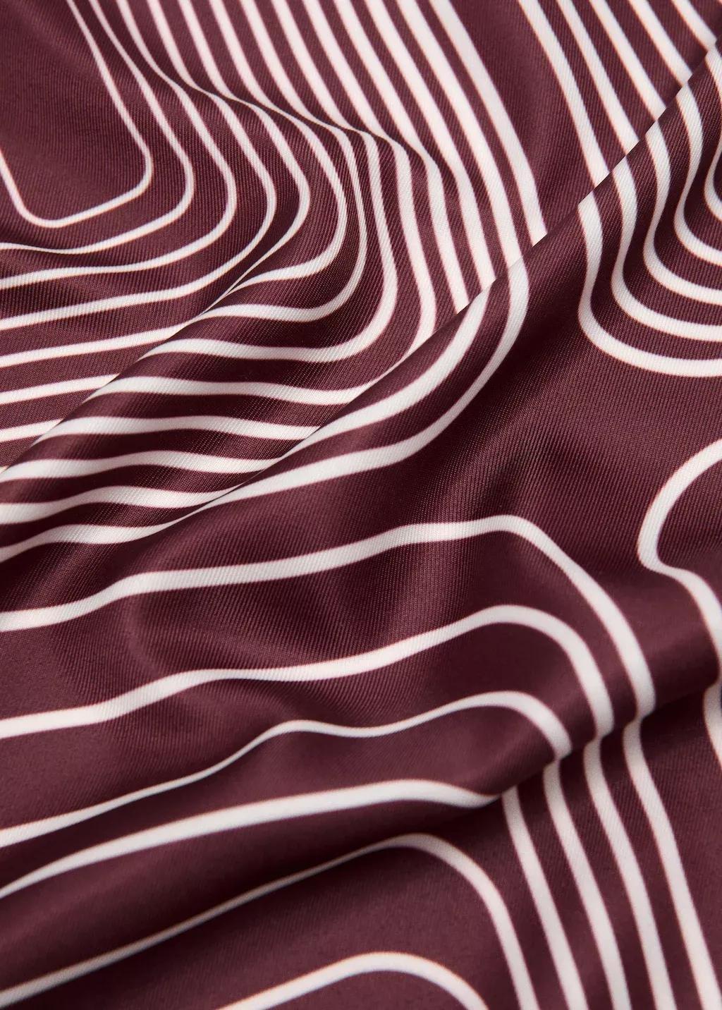 Red Satin Check-Print Scarf, Dark Red, medium