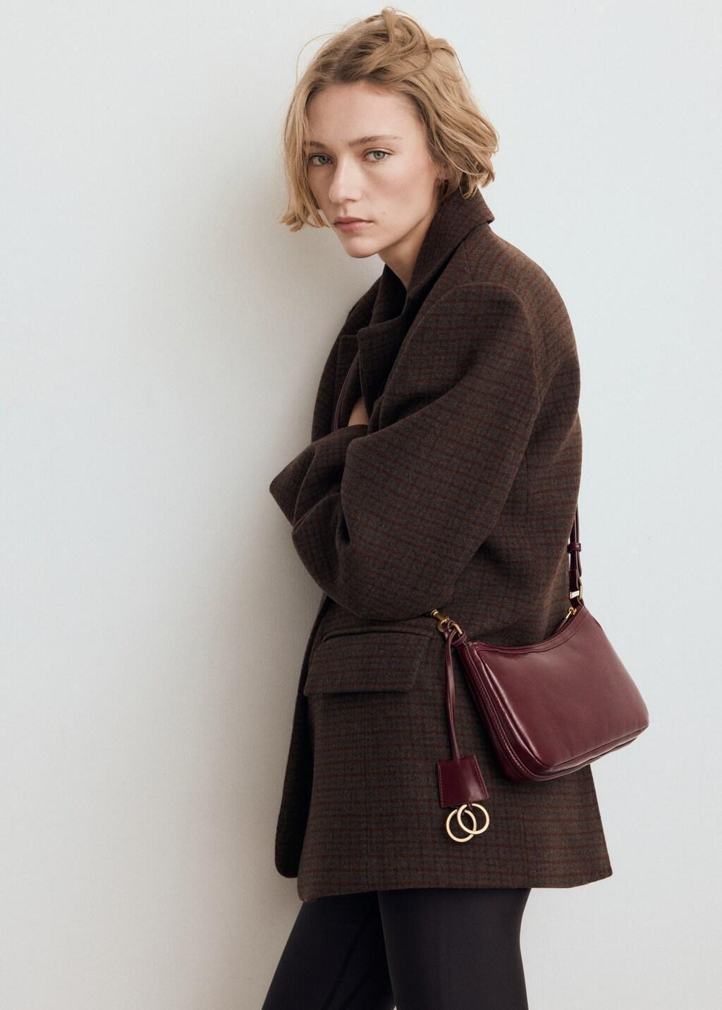 DARK RED Crossbody bag with charms and rings, Dark Red, medium