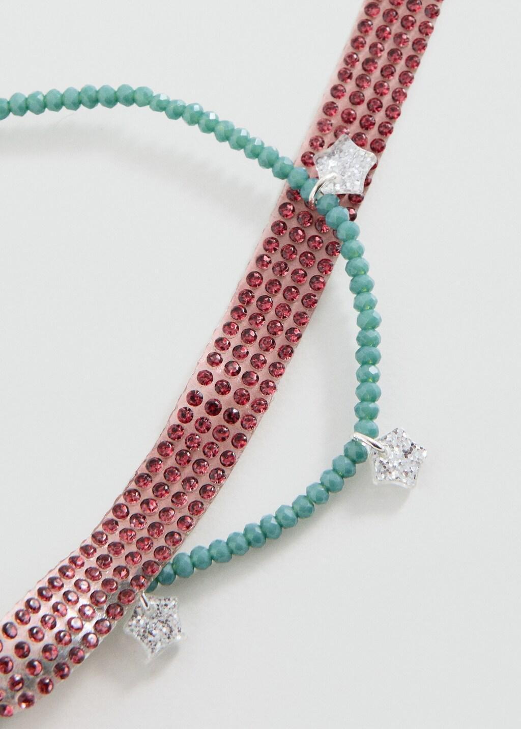 Green Necklaces, Set Of 2, Kids Girls, Turquoise - Aqua, medium
