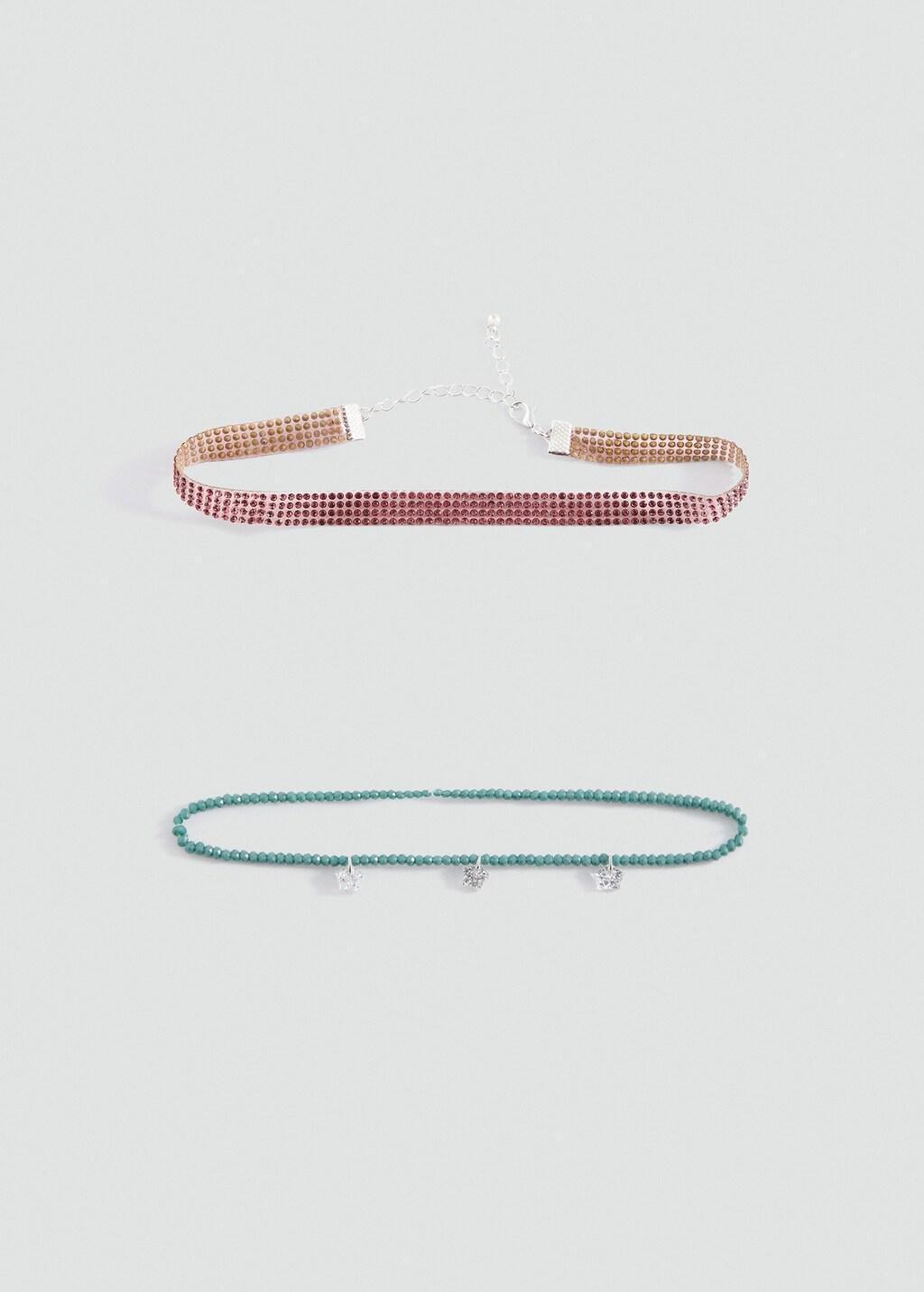 Green Necklaces, Set Of 2, Kids Girls, Turquoise - Aqua, medium
