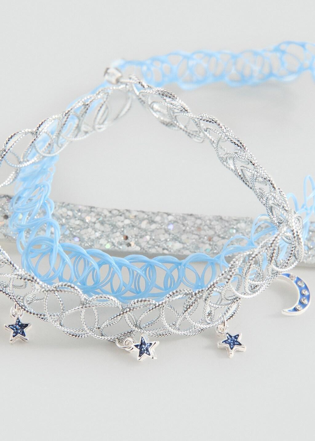 Silver Chokers, Set Of 3, Kids Girls, Silver, large image number 0