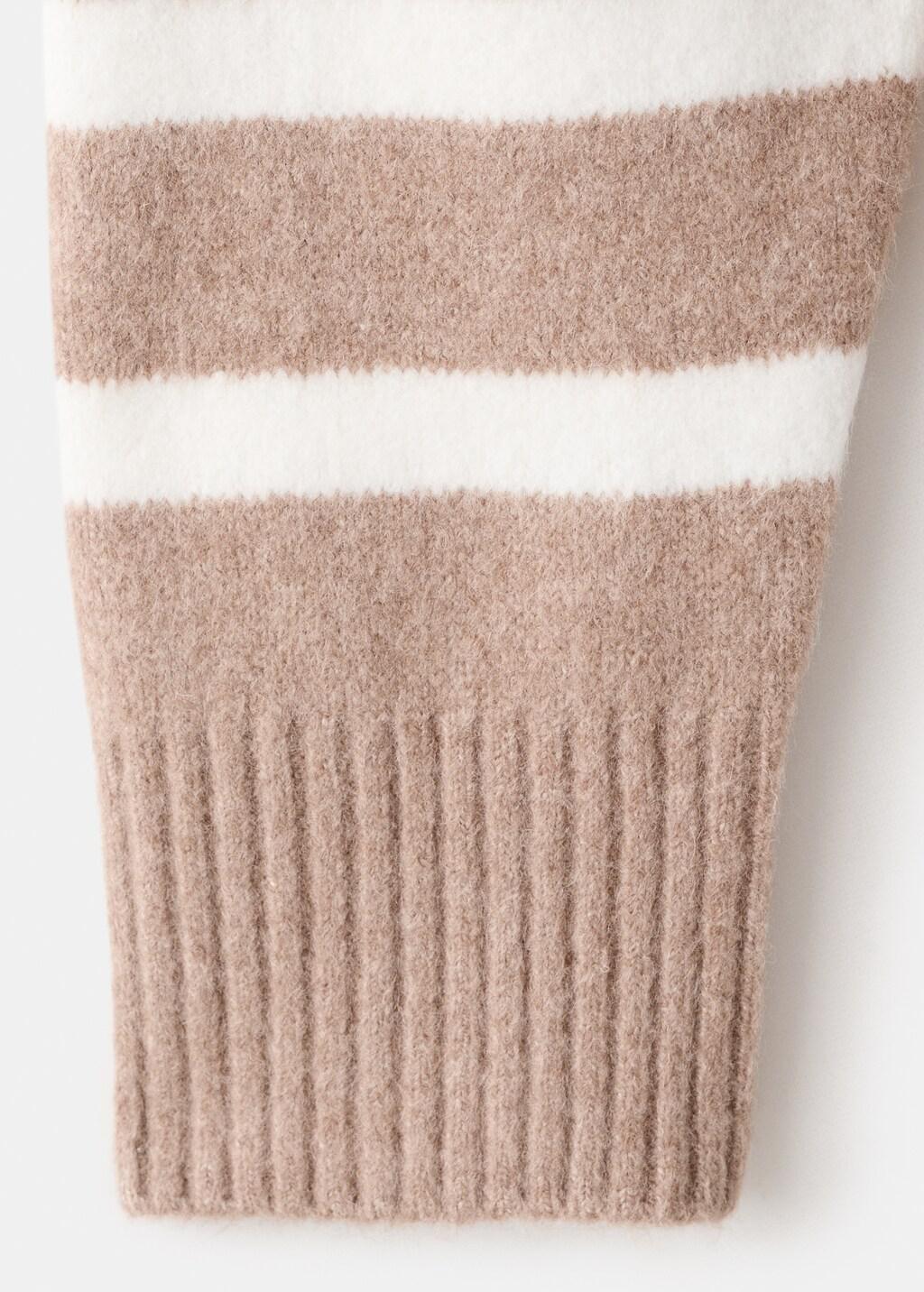 Grey Lt Pastel Oversized Striped Turtleneck Sweater, 0201_06, large image number 5