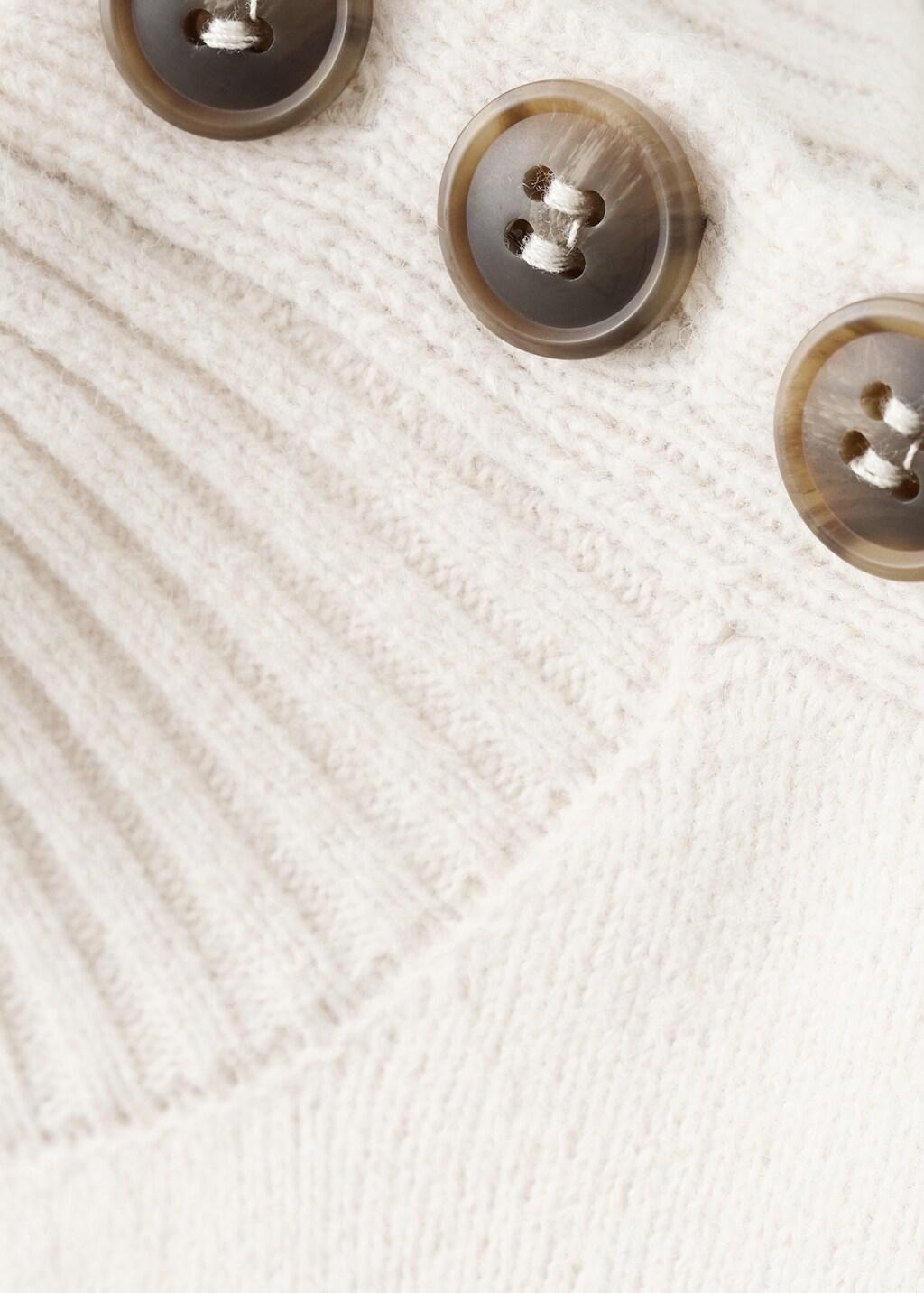 Beige Perkins-Neck Sweater With Button, 0201_05, medium