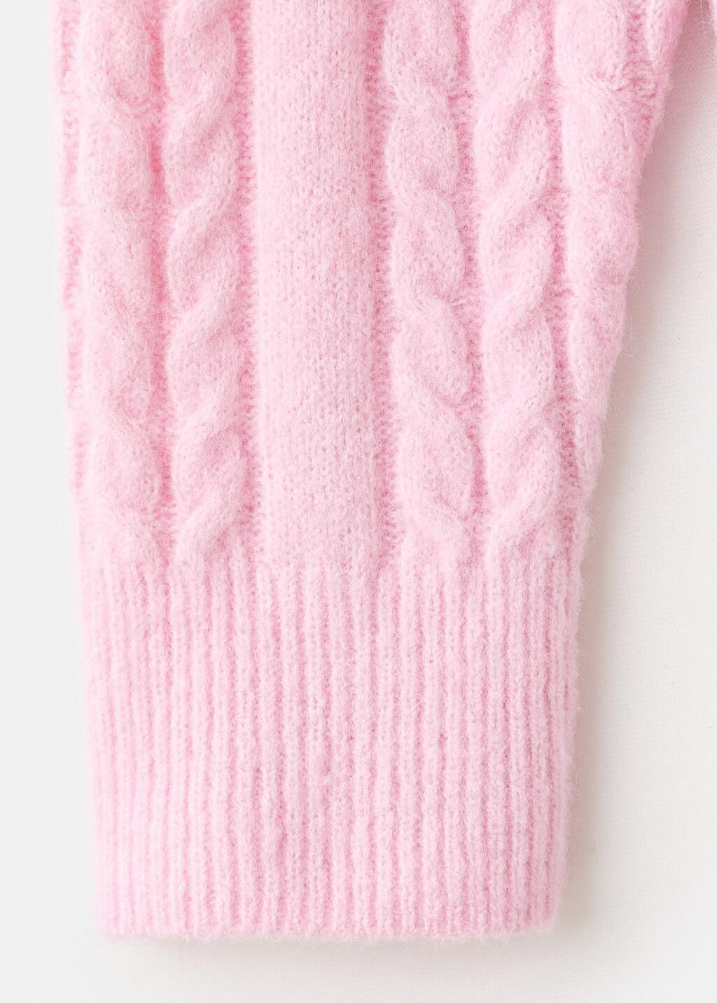Pink Braided Knitted Sweater, Pink, large image number 1
