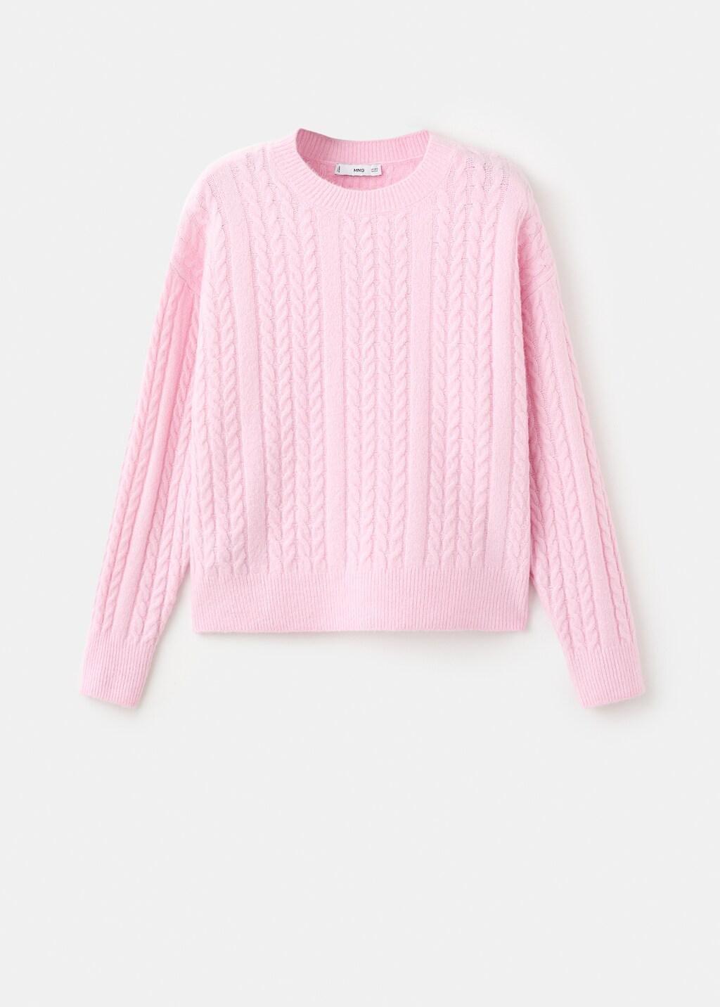Pink Braided Knitted Sweater, Pink, large image number 8