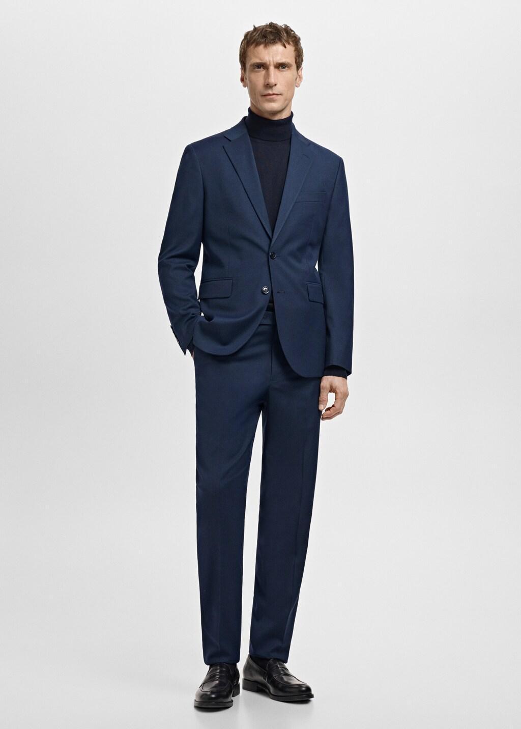 Navy Milan Slim-Fit Suit Trousers, Navy, large image number 0