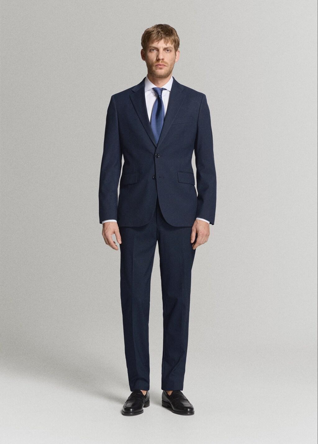 Navy Milan Slim-Fit Suit Trousers, Navy, medium