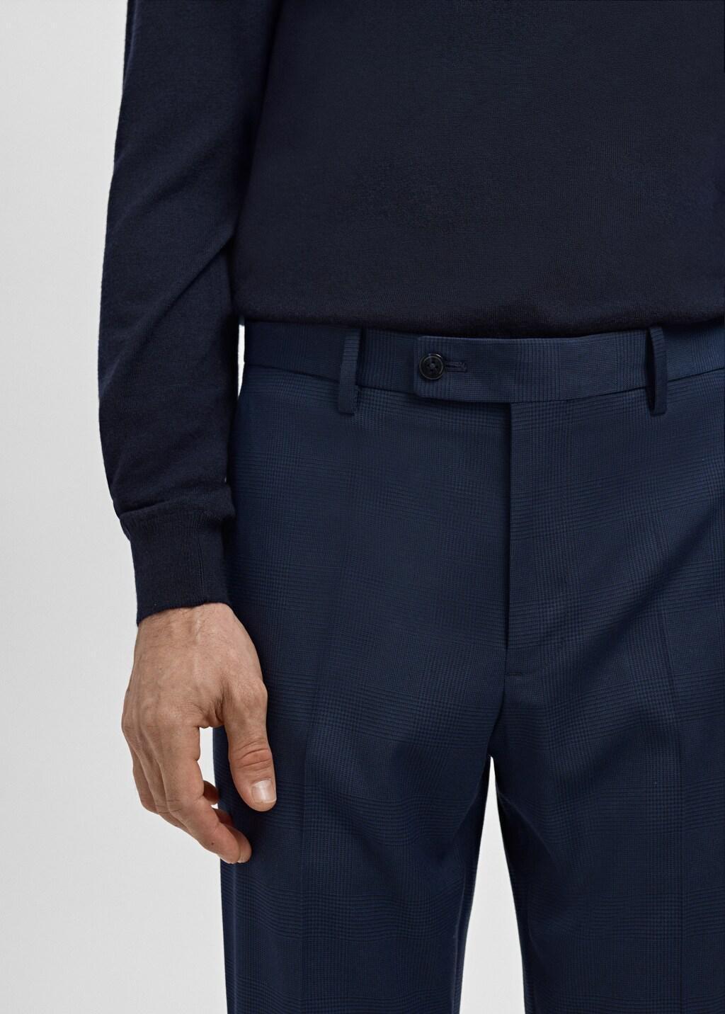 Navy Milan Slim-Fit Suit Trousers, Navy, large image number 4