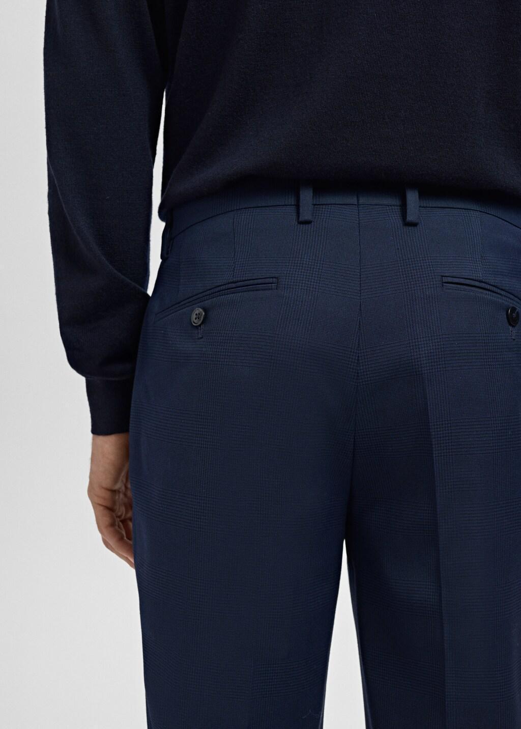 Navy Milan Slim-Fit Suit Trousers, Navy, large image number 6