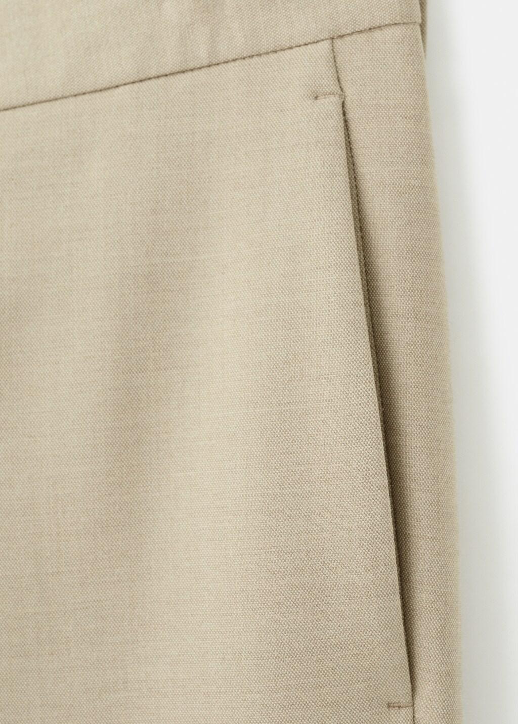 Beige Stretch Fabric Super Slim-Fit Suit Trousers, Light Beige, large image number 1