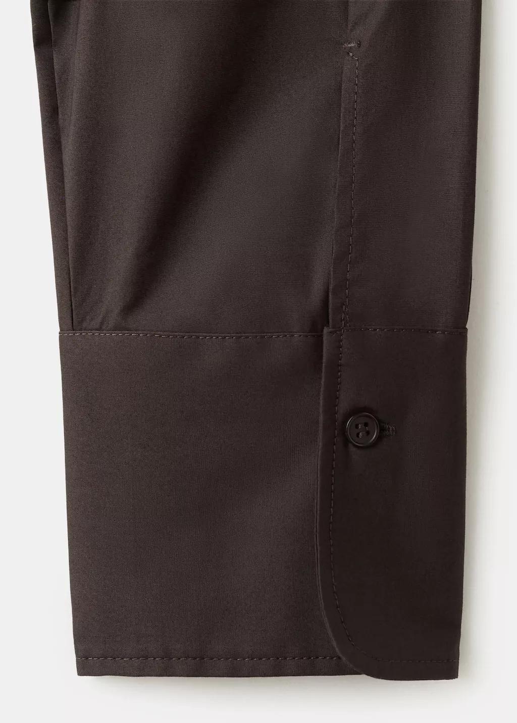 Brown Slim-Fit Poplin Shirt, 0201_30, large image number 3