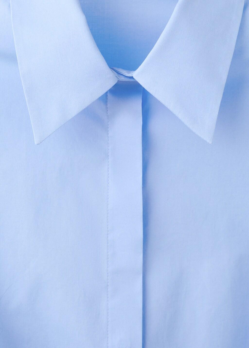 Blue Slim-Fit Poplin Shirt, 0201_50, large image number 1