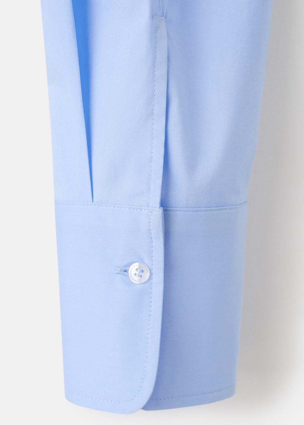 Blue Slim-Fit Poplin Shirt, 0201_50, large image number 5