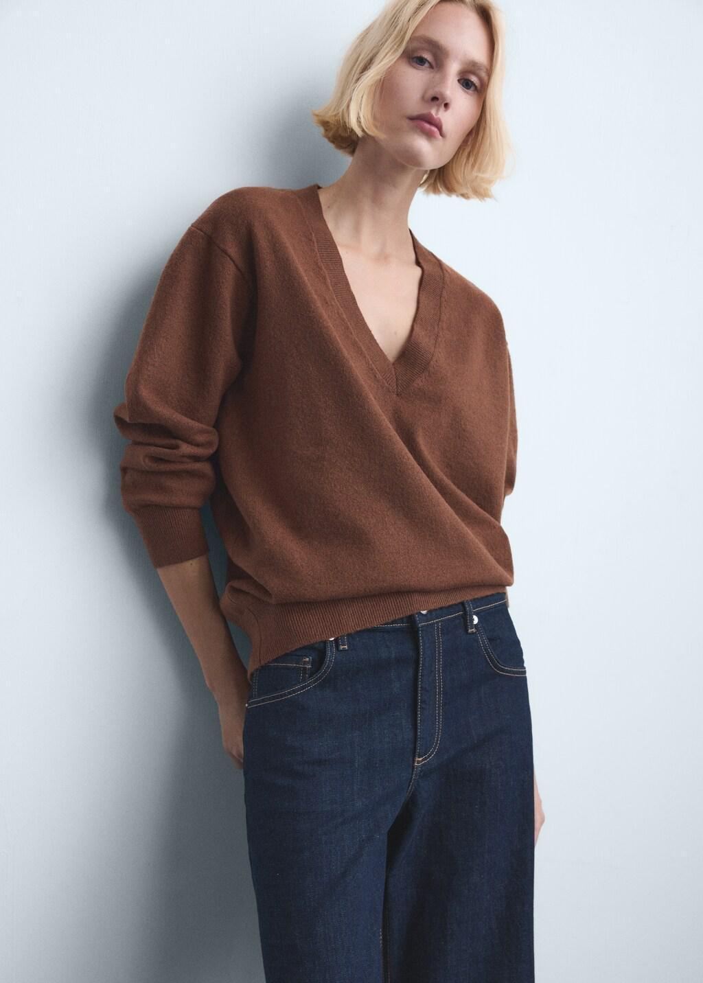 Black Low-Rise Wide Leg Jeans, Open Blue, large image number 4