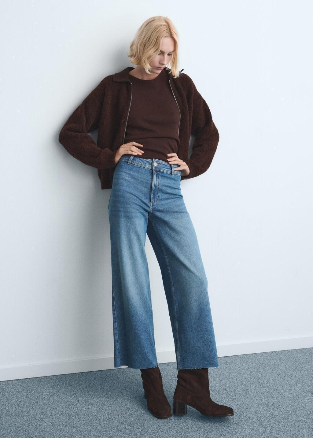 Blue Catherin Culotte High-Rise Jeans, 0201_TM, large image number 0