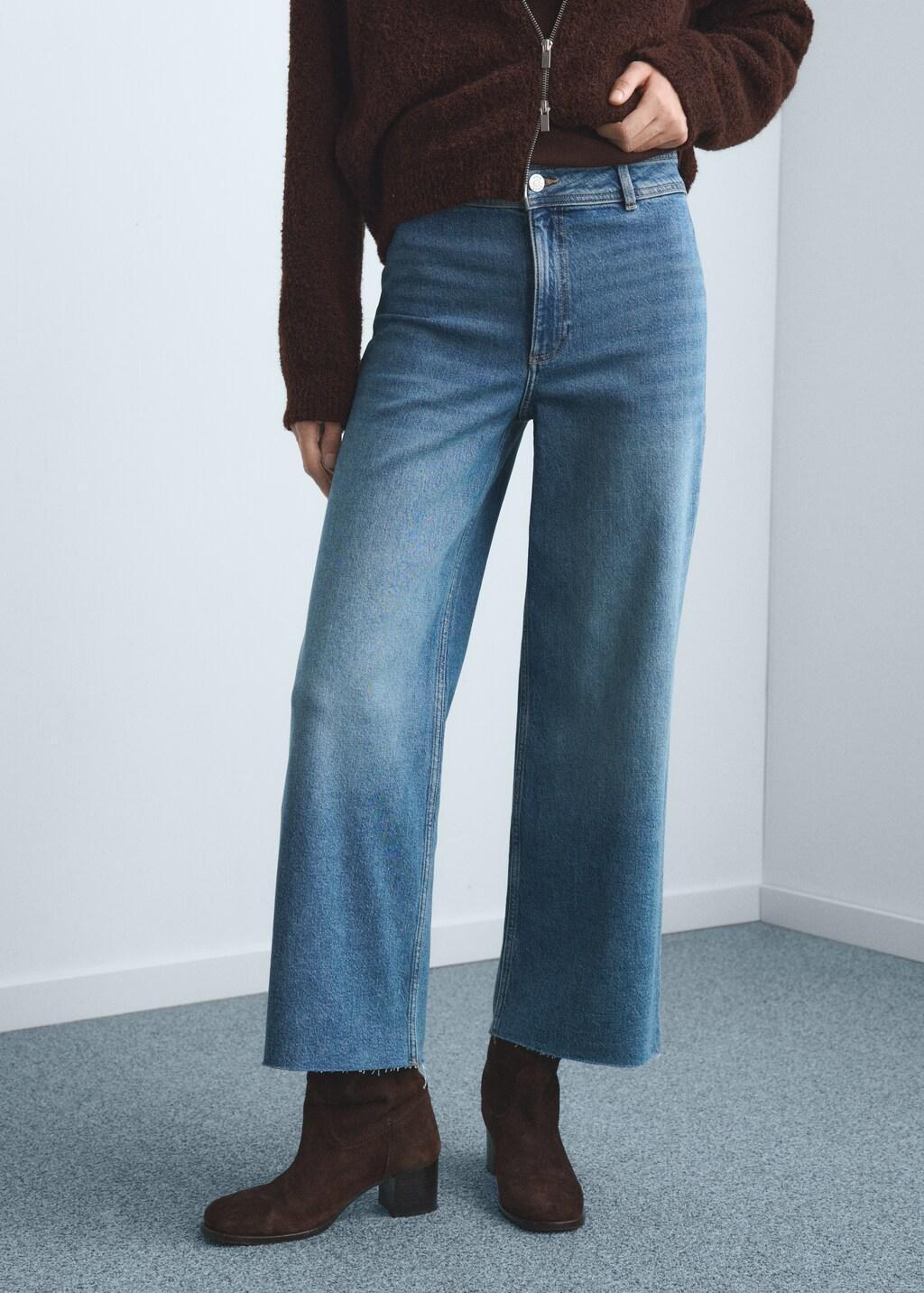 Blue Catherin Culotte High-Rise Jeans, 0201_TM, large image number 3