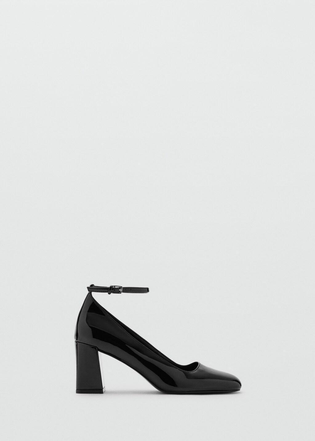 Black Patent Leather High-Heeled Shoes With Ankle Straps, 0201_99, large image number 3