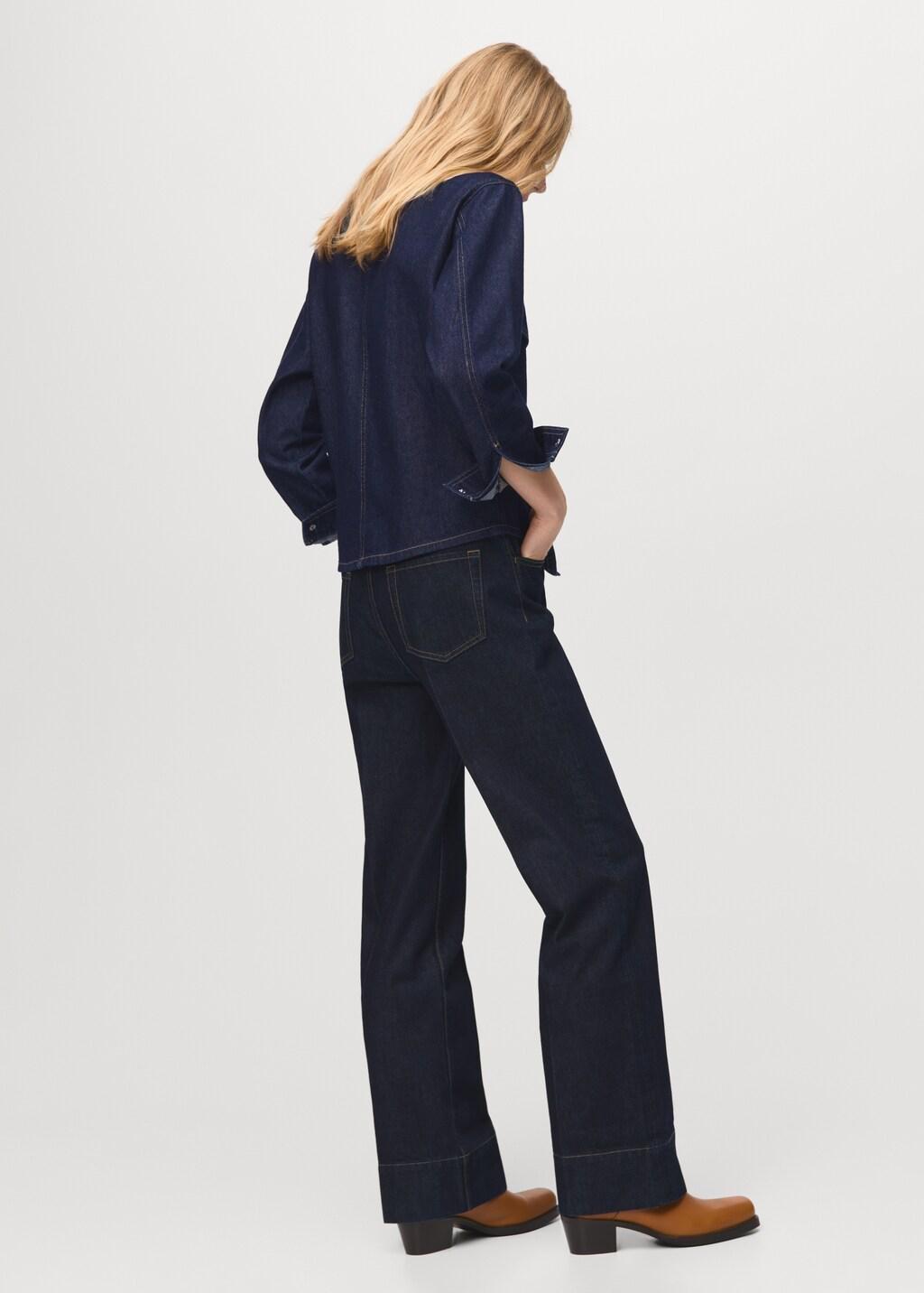 Blue Denim Shirt With Flap Pockets, 0201_TO, large image number 2