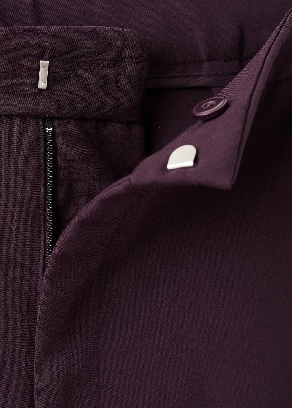 Burgundy High-Waist Straight Trousers, Dark Purple, large image number 1