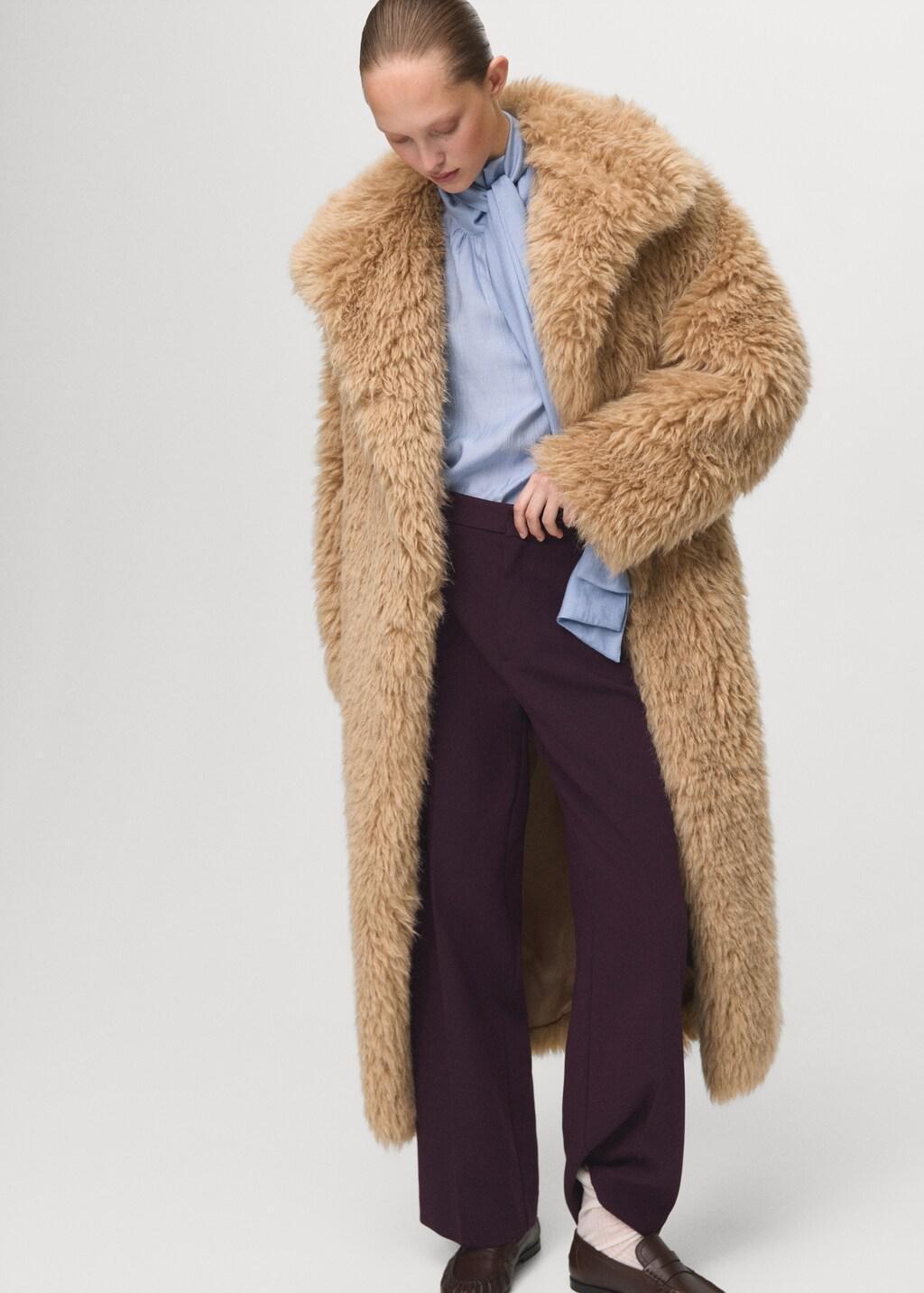 Burgundy High-Waist Straight Trousers, Dark Purple, large image number 4