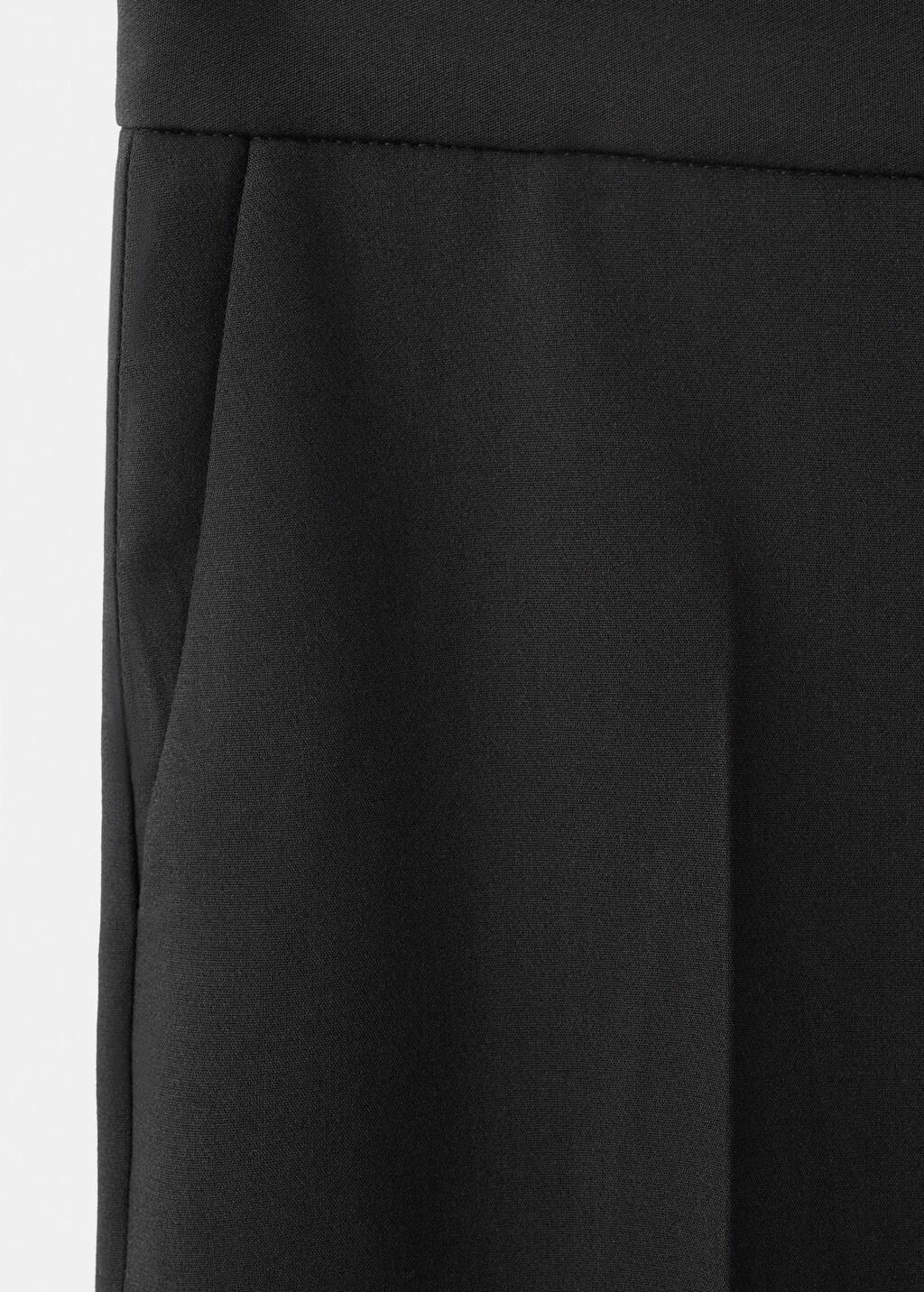 Black High-Waist Straight Trousers, Black, large image number 5