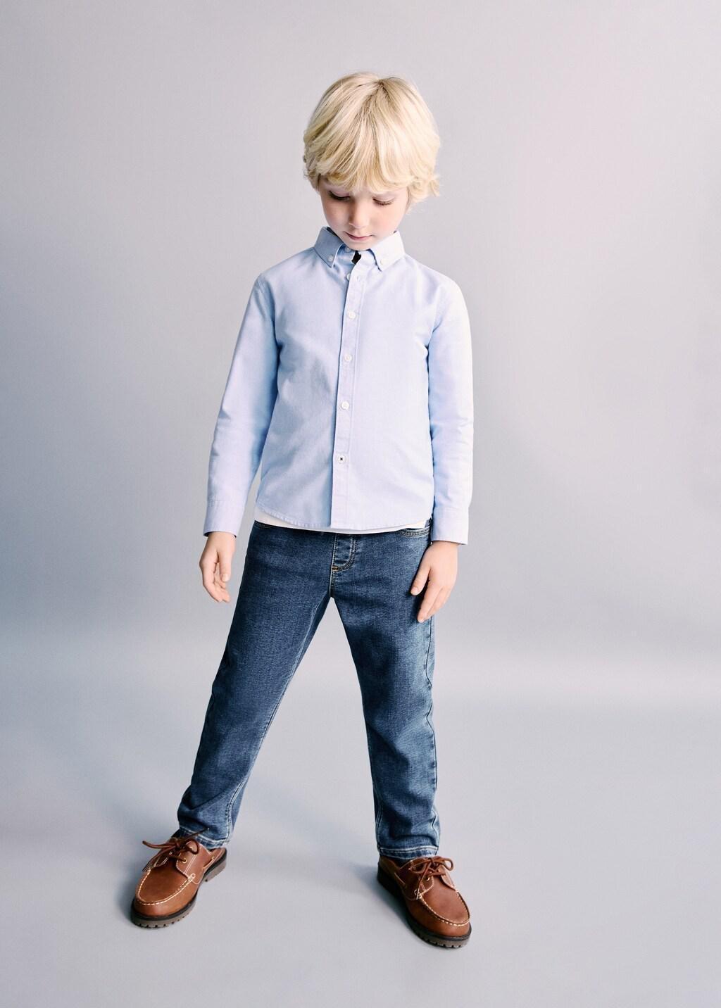 Blue Slim Fit Jeans With Cord Drawstring, Baby Boys, Open Blue, large image number 1