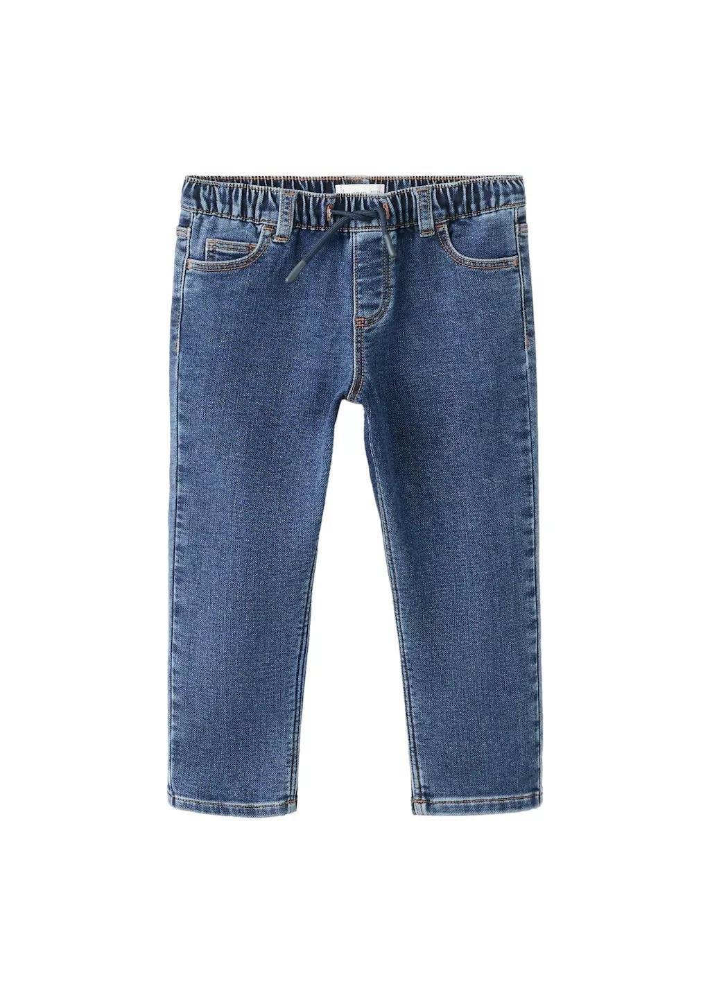 Blue Slim Fit Jeans With Cord Drawstring, Baby Boys, Open Blue, large image number 3