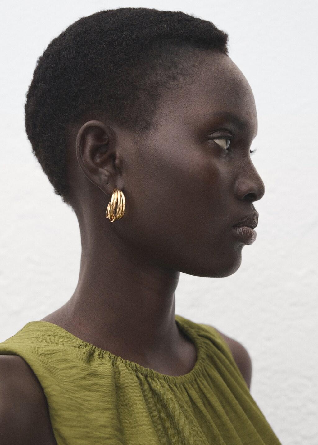 Green Crinkled-Effect Dress With Cut-Out, 0201_40, large image number 4