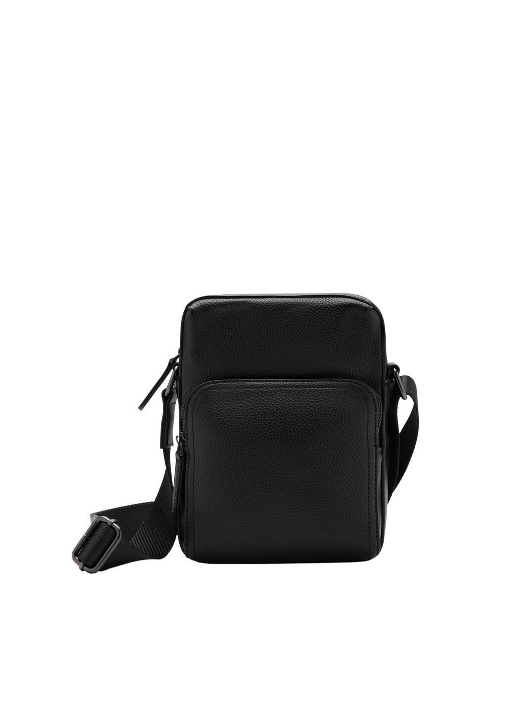 BLACK Patent faux-leather shoulder bag, Black, medium