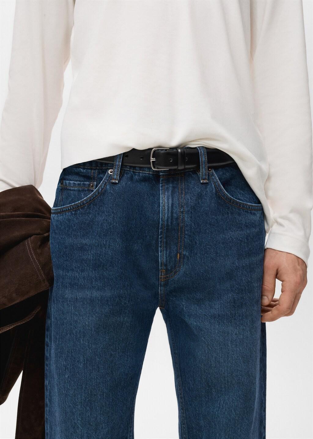 Blue Moby Straight-Fit Dark-Wash Jeans, Open Blue, large image number 4