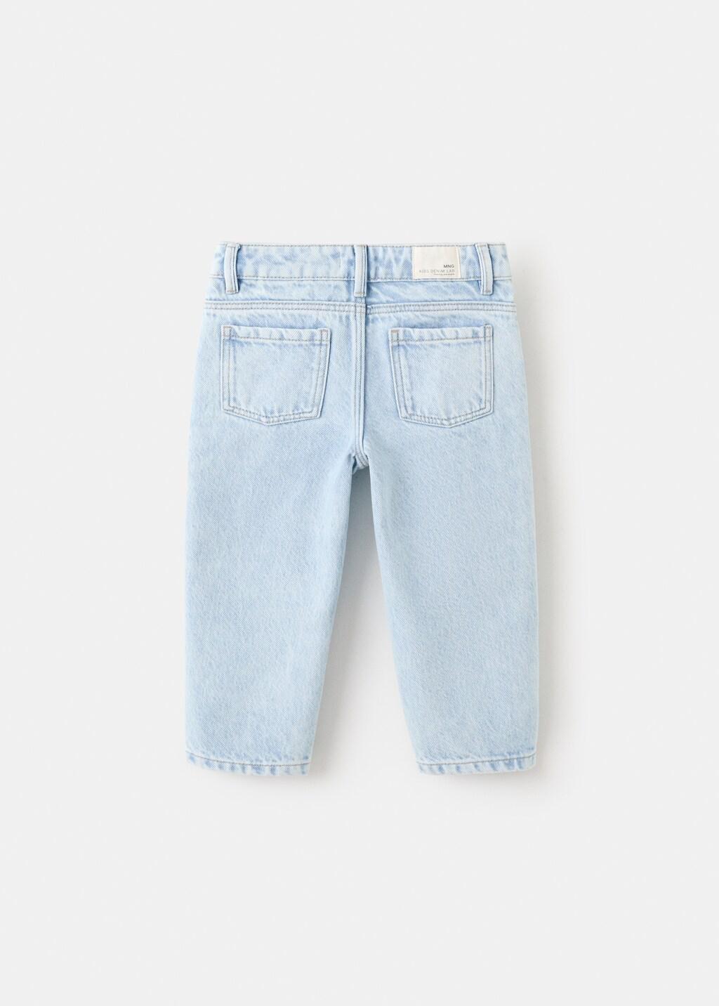 Blue Straight Cotton Jeans, Baby Boy, Open Blue, large image number 2