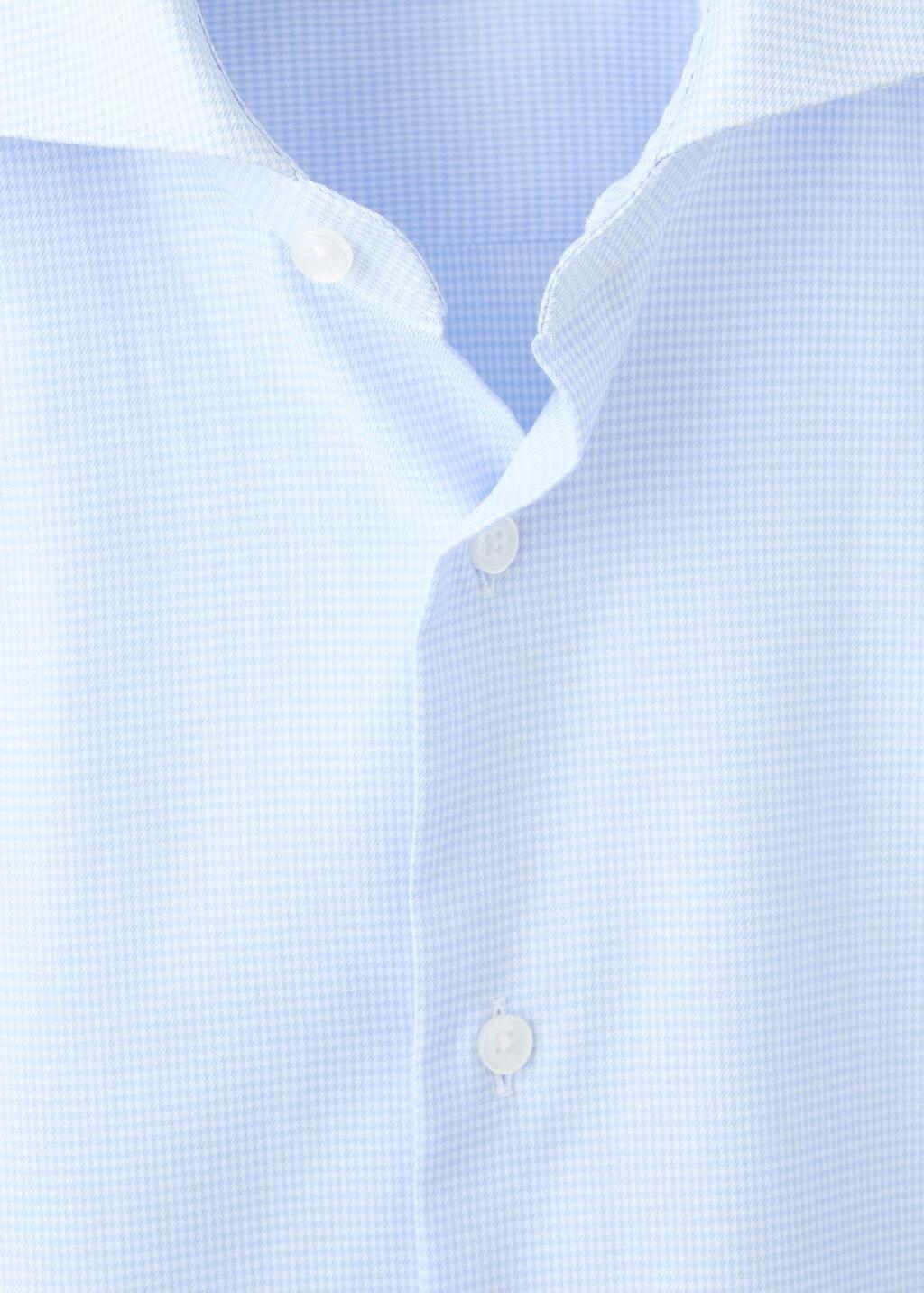 Blue Slim-Fit Micro-Print Twill Suit Shirt, Light-Pastel Blue, medium