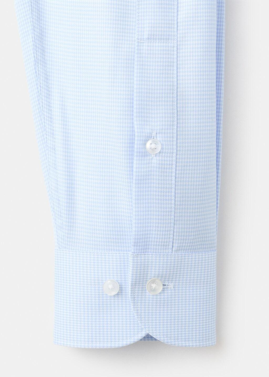 Blue Slim-Fit Micro-Print Twill Suit Shirt, Light-Pastel Blue, large image number 5