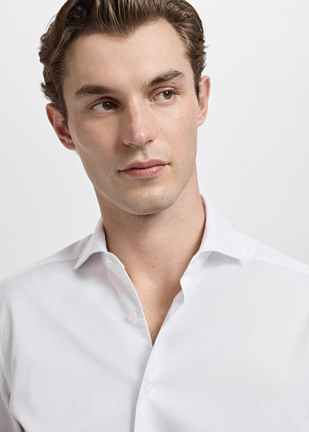 White Slim-Fit Twill Fabric Suit With Shirt Cufflinks, White, large image number 4