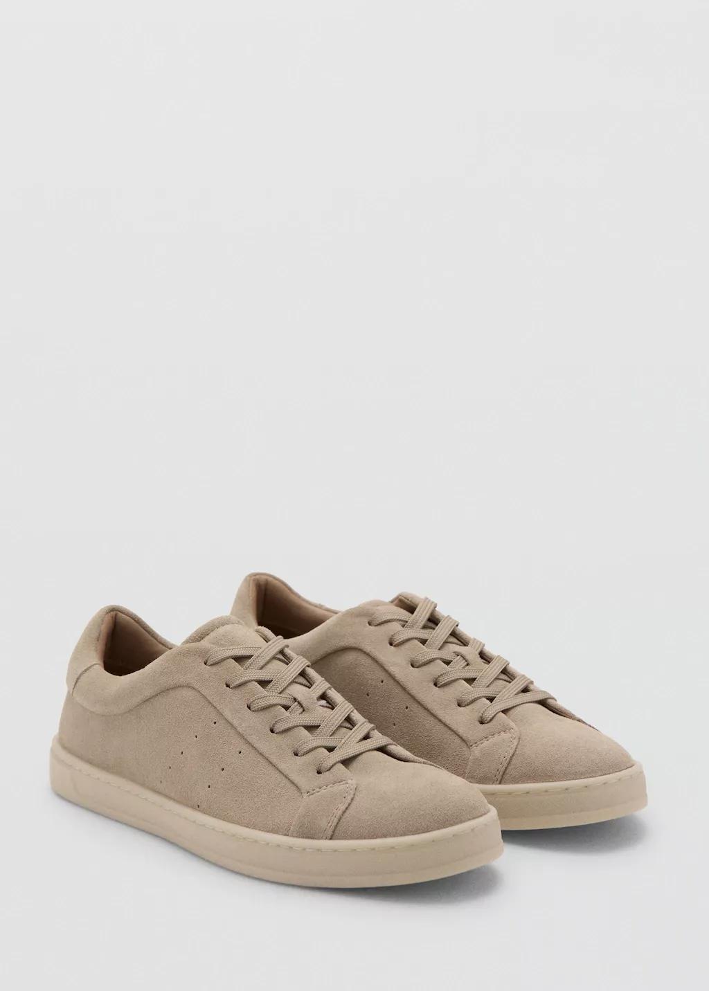 Brown Suede Trainers, Light Pastel Brown, large image number 0