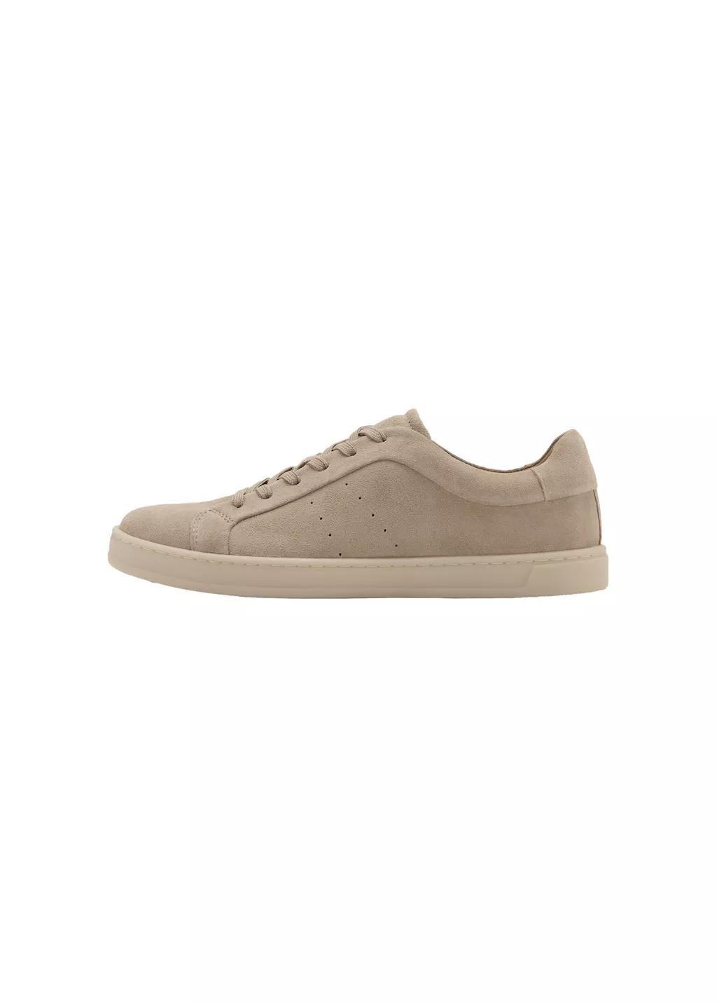 Brown Suede Trainers, Light Pastel Brown, large image number 2