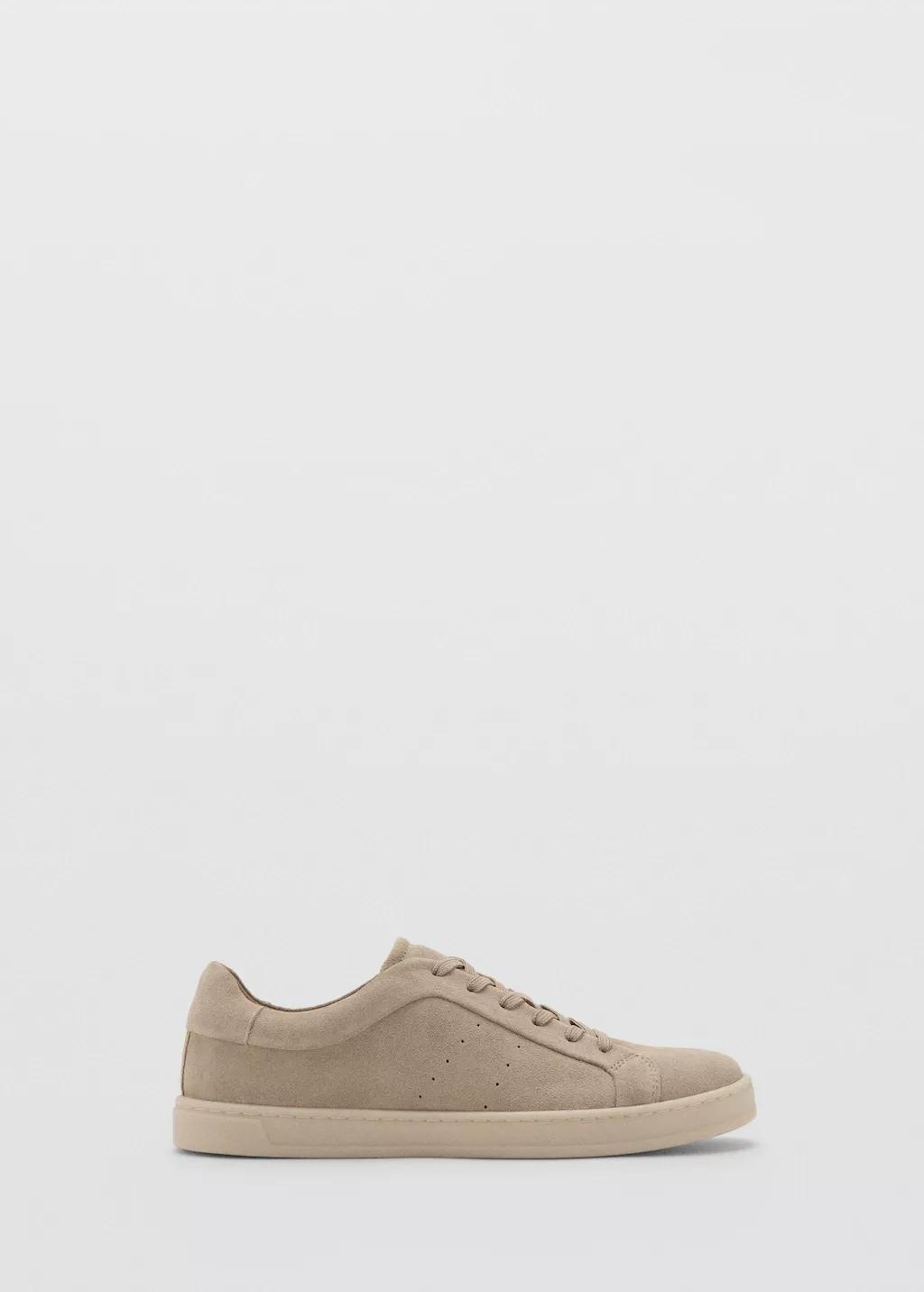 Brown Suede Trainers, Light Pastel Brown, large image number 3