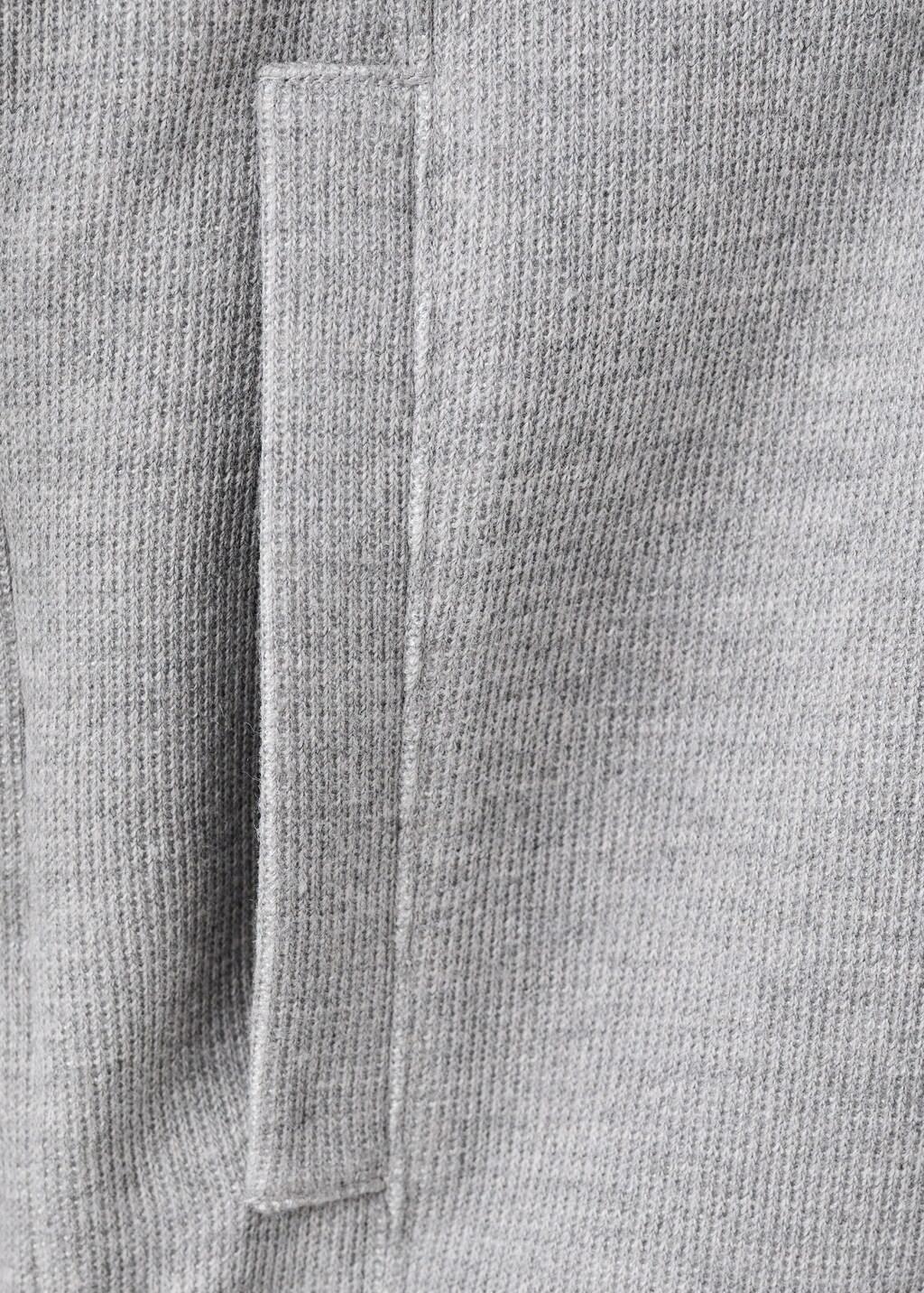 Grey Textured Hooded Sweatshirt, Light Pastel Grey, large image number 5