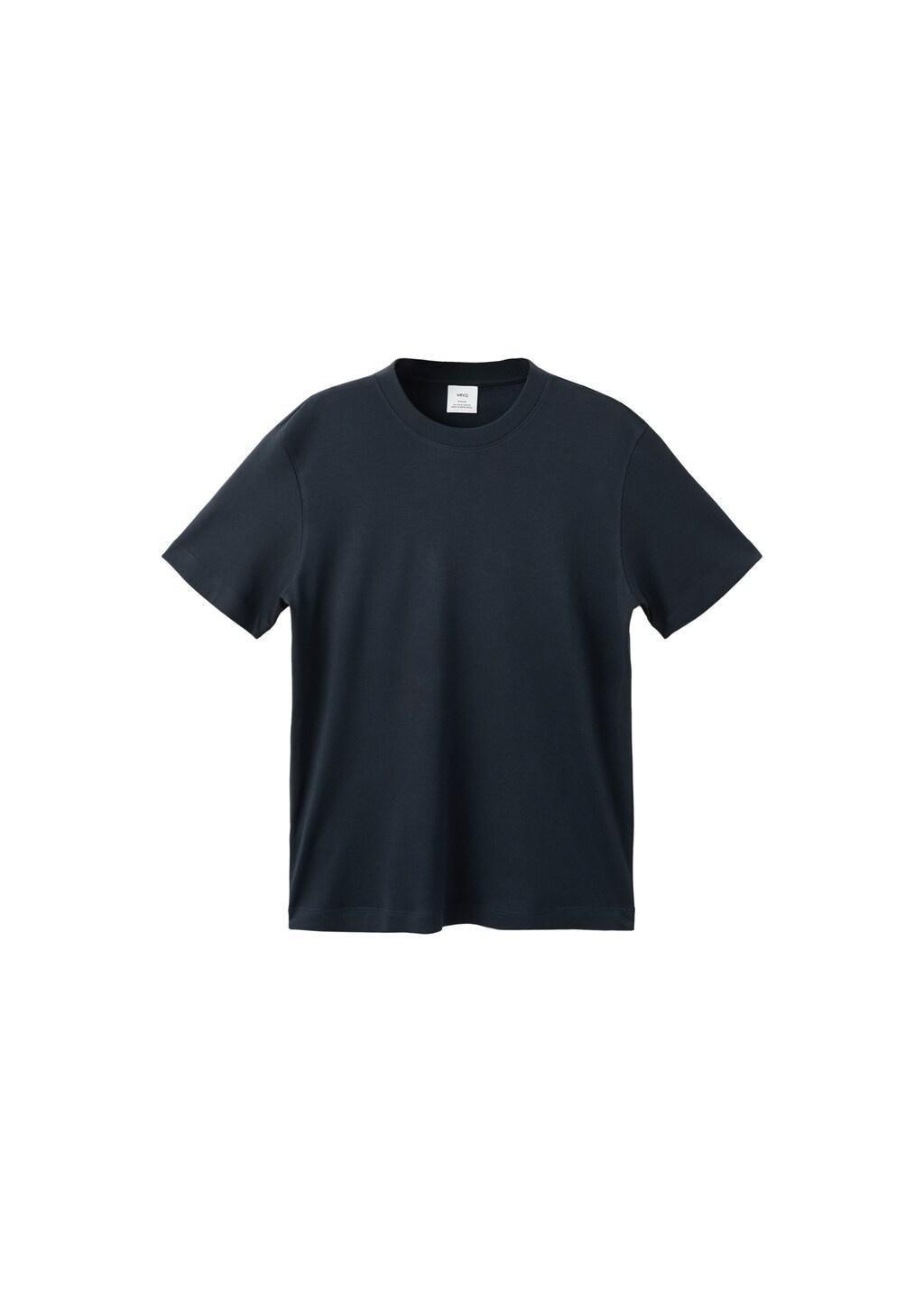 Navy Medium Weight Regular Fit T-Shirt, Navy, large image number 6