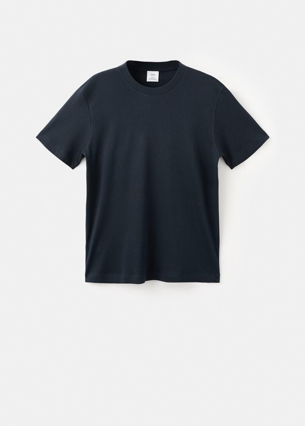 Navy Medium Weight Regular Fit T-Shirt, Navy, large image number 7