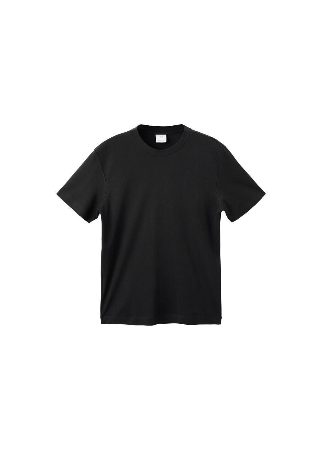 Black Medium Weight Regular Fit T-Shirt, Black, large image number 6