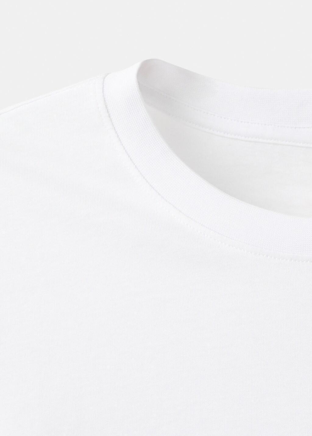 White Cotton Slim-Fit T-Shirt, White, large image number 1