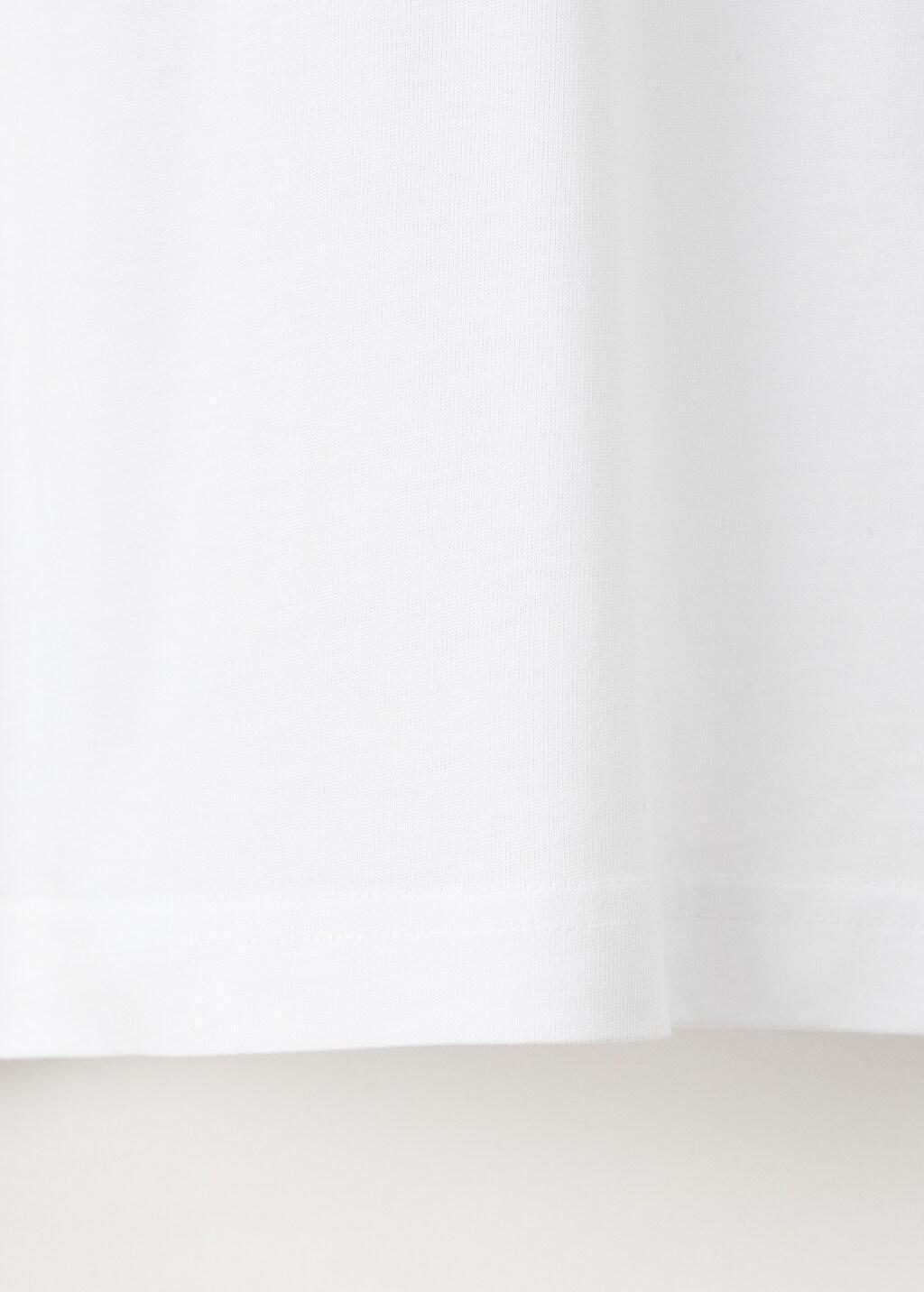 White Cotton Slim-Fit T-Shirt, White, large image number 5