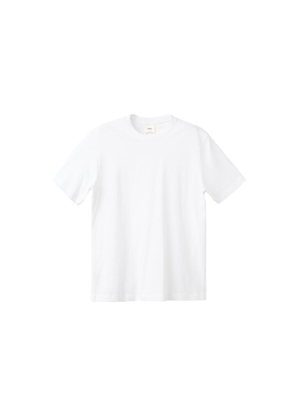 White Cotton Slim-Fit T-Shirt, White, large image number 6