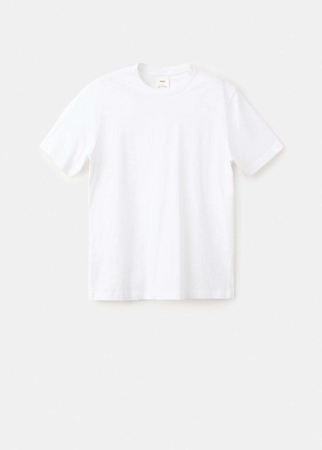 White Cotton Slim-Fit T-Shirt, White, large image number 7