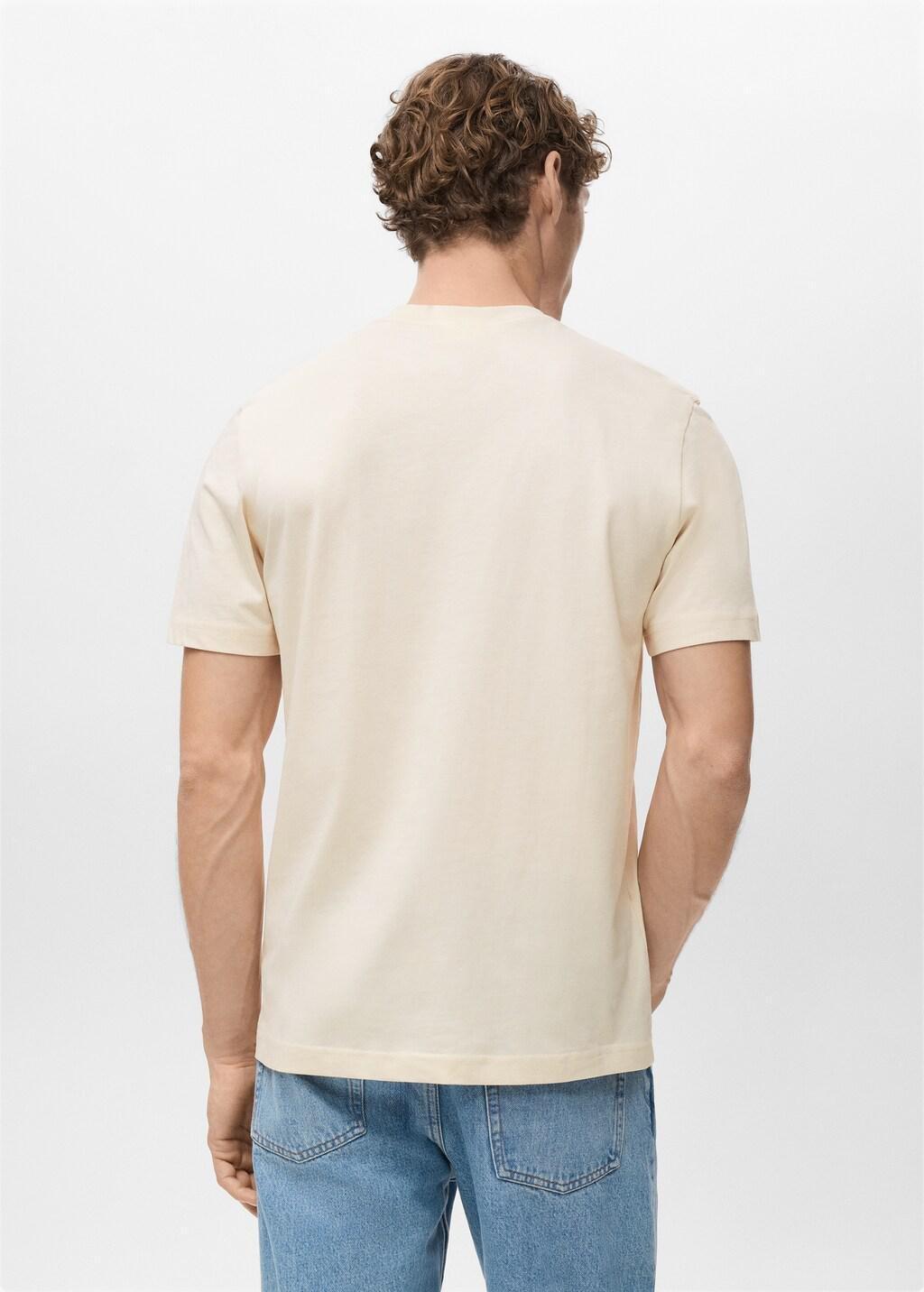 Yellow Cotton Slim-Fit T-Shirt, Yellow, large image number 2